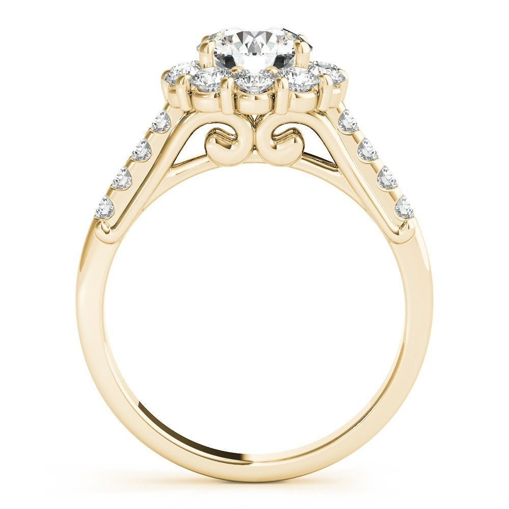 Lab Grown Round Diamond Halo Engagement Ring 