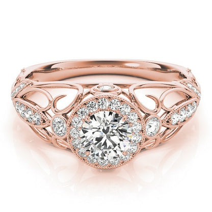 Lab Grown Round Diamond Halo Engagement Ring