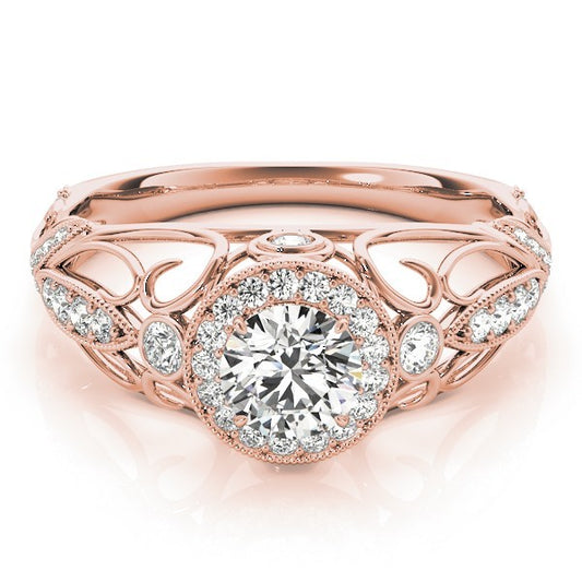 Lab Grown Round Diamond Halo Engagement Ring