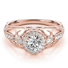 Lab Grown Round Diamond Halo Engagement Ring