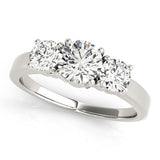 0.50Ct - 2.00Ct DE/VS Lab Grown Round Diamond Trilogy Engagement Ring Platinum