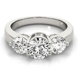 Lab Grown Round Diamond Trilogy Engagement Ring Platinum