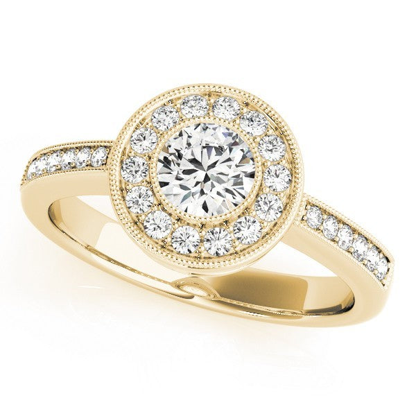 Lab Grown Round Diamond Halo Engagement Ring