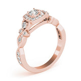 Lab Grown Round Diamond Halo Engagement Ring 