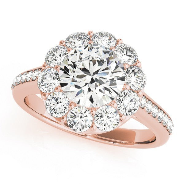 Lab Grown Round Diamond Halo Engagement Ring