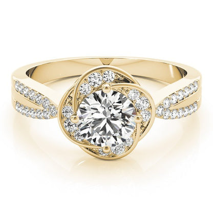 Lab Grown Round Diamond Halo Engagement Ring