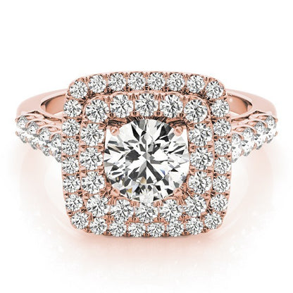 Lab Grown Round Cut Diamond Halo Engagement Ring 