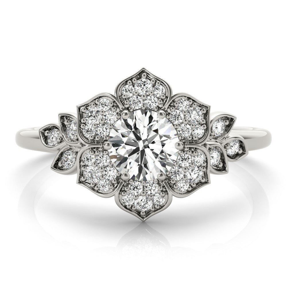 Lab-Grown Diamond Halo Engagement Ring in Platinum