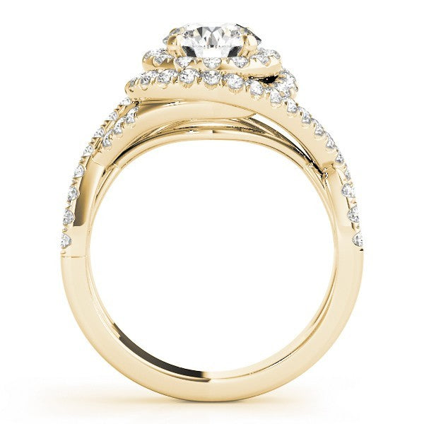 Lab Grown Round Cut Diamond Halo Engagement Ring