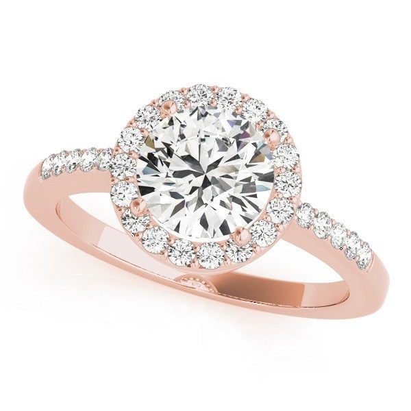Lab Grown Round Diamond Halo Engagement Ring