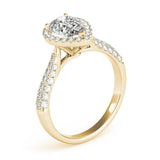 Lab Grown Pear Shape Diamond Halo Engagement Ring
