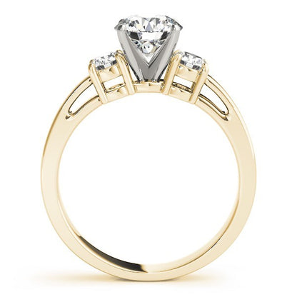 Lab Grown Round Diamond 3 Stone Engagement Ring Platinum DE/VS 2CT