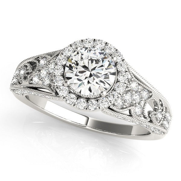 Lab Grown Round Diamond Halo Engagement Ring