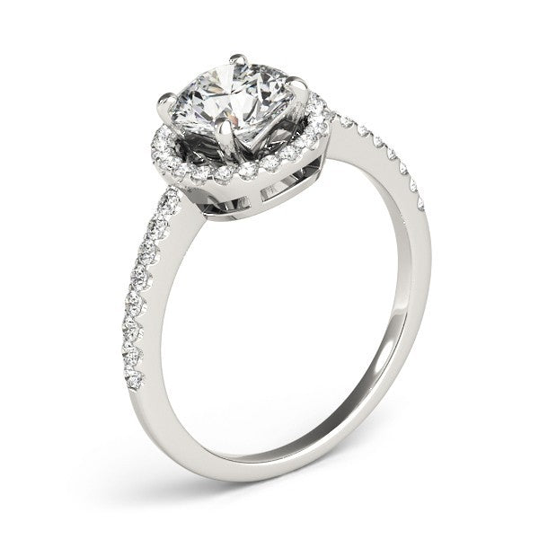 Lab Grown Round Diamond Halo Engagement Ring