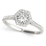 2.00Ct Lab Grown Round Diamond Halo Engagement Ring 18K Yellow Gold