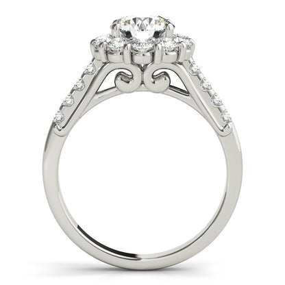 Lab Grown Round Diamond Halo Engagement Ring 