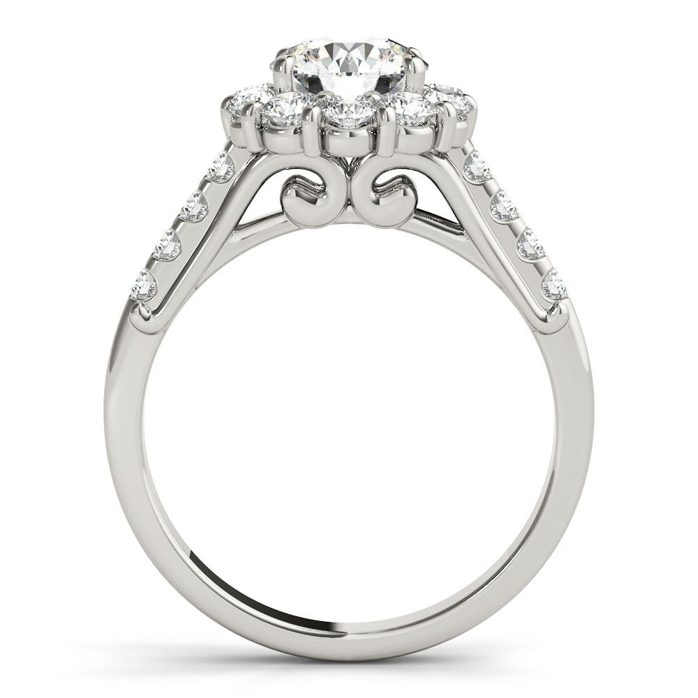 Lab Grown Round Diamond Halo Engagement Ring 
