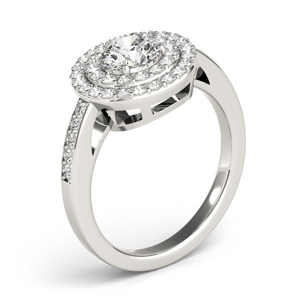 Lab Grown Round Diamond Halo Engagement Ring 