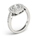 Lab Grown Round Diamond Halo Engagement Ring 