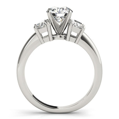 Lab-Grown Round Cut Diamond Trilogy Engagement Ring In 18K White Gold 2.00CT DE/VS