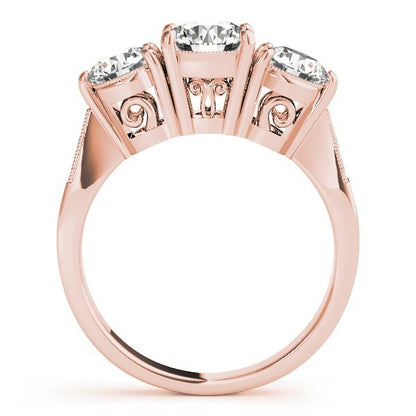 2.00Ct Lab Grown Round Diamond 3 Stone Engagement Ring Platinum