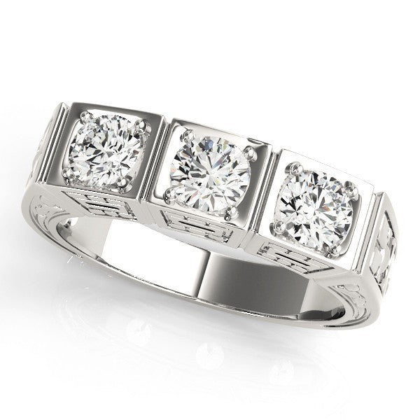2.00Ct Lab Grown Round Diamond 3 Stone Engagement Ring In Platinum