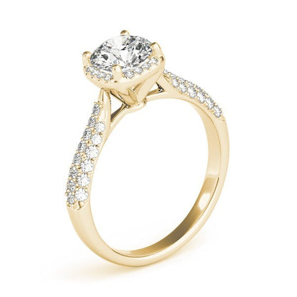 Lab Grown Round Diamond Halo Engagement Ring 