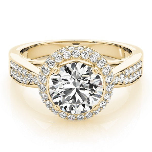 Lab Grown Round Diamond Halo Engagement Ring