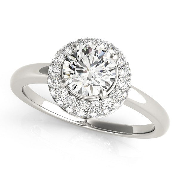 Lab Grown Round Cut Diamond Halo Engagement Ring