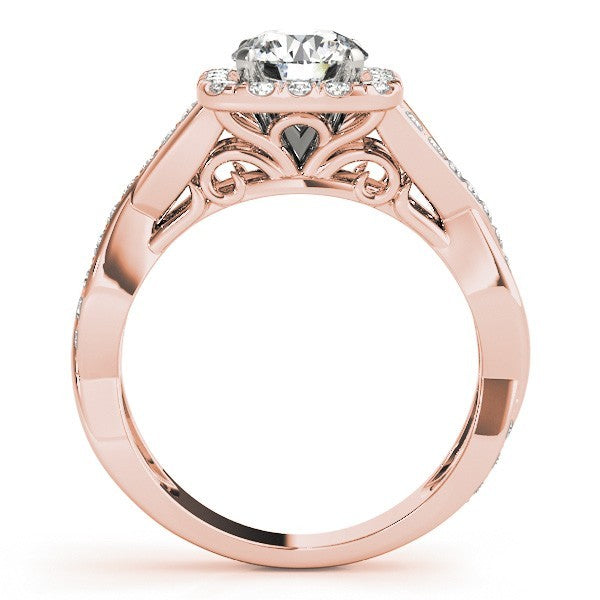 Lab Grown Round Diamond Halo Engagement Ring