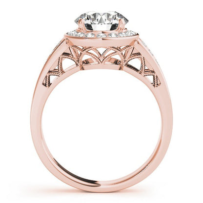 Lab Grown Round Diamond Halo Engagement Ring