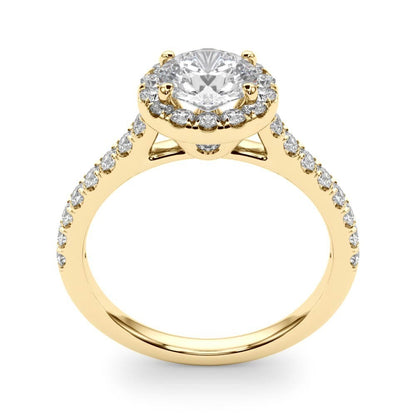 Lab Grown Round Diamond Halo Engagement Ring