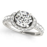Lab Grown Round Diamond Halo Engagement Ring