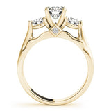 Lab Grown Round Diamond Prong Set 3 Stone Engagement Ring 950 Platinum
