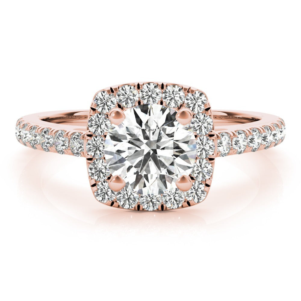 Lab-Grown Diamond Halo Engagement Ring in Platinum