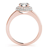 Lab Grown Round Cut Diamond Halo Engagement Ring
