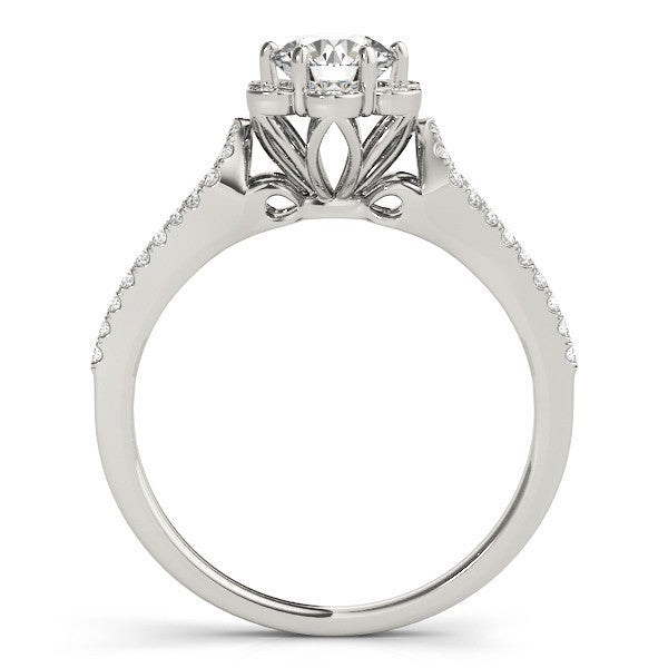 Lab Grown Round Diamond Halo Engagement Ring 