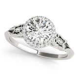 0.50-2.00 Ct DE/VS Lab-Grown Diamond Halo Engagement Ring in Platinum