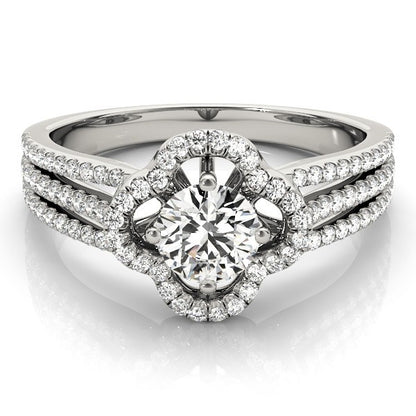 Lab Grown Round Diamond Halo Engagement Ring 
