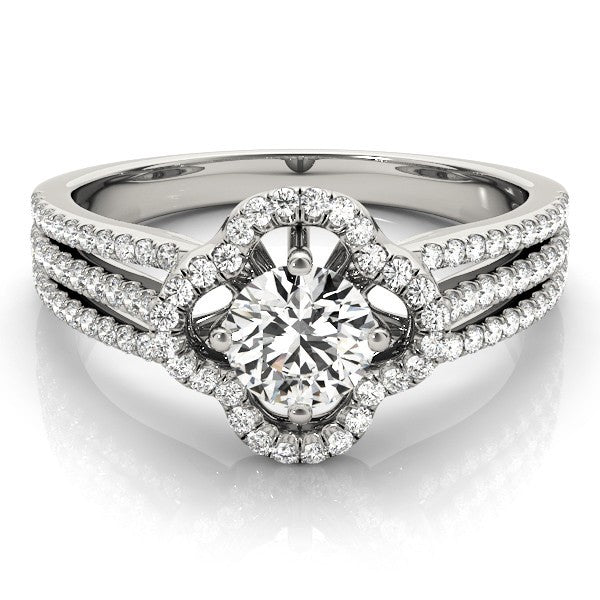Lab Grown Round Diamond Halo Engagement Ring 