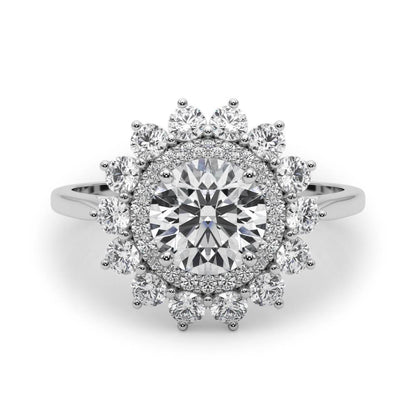 Lab-Grown Diamond Halo Engagement Ring in Platinum  DE/VS 2.00 CT