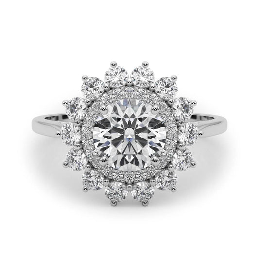 Lab-Grown Diamond Halo Engagement Ring in Platinum  DE/VS 2.00 CT