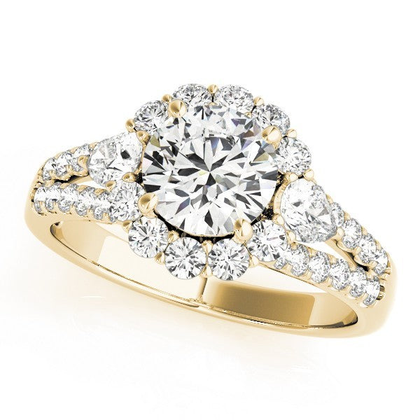 Lab Grown Round Diamond Halo Engagement Ring