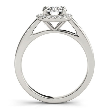 2Ct DE/VS Lab Grown Round Diamond Halo Engagement Ring 18K White Gold