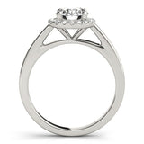 2Ct DE/VS Lab Grown Round Diamond Halo Engagement Ring 18K White Gold