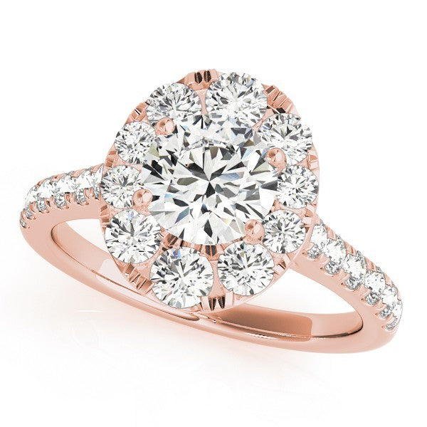 Lab Grown Round Diamond Halo Engagement Ring