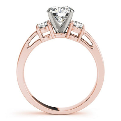 Lab Grown Round Diamond 3 Stone Engagement Ring Platinum DE/VS 2CT