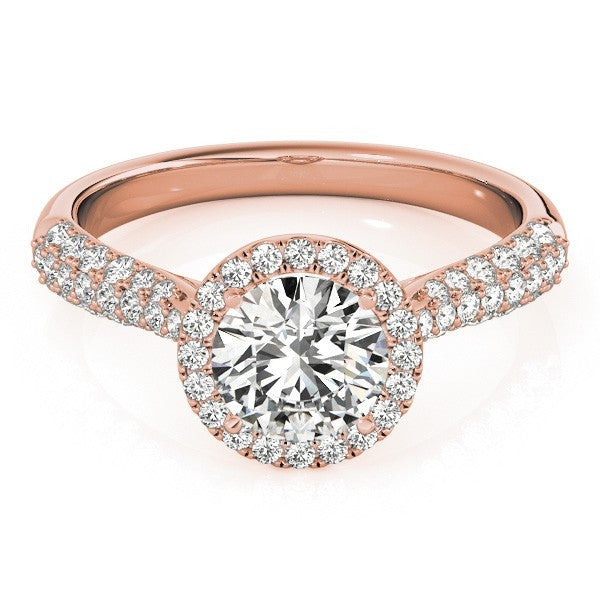 Lab Grown Round Diamond Halo Engagement Ring 
