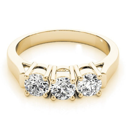 Lab Grown Round Diamond Trilogy Engagement Ring Platinum
