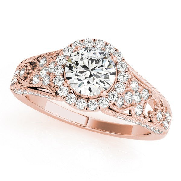 Lab Grown Round Diamond Halo Engagement Ring